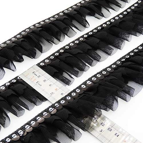 مشکی تور پلیسه پولک دار خرید و قیمت رنگ2