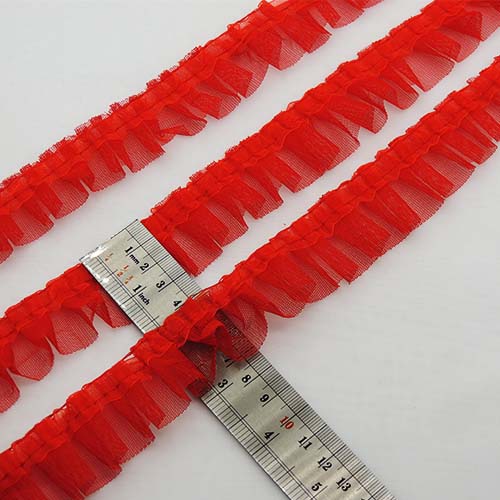 تصویر  نوار پلیسه دوطبقه3سانتی قرمز