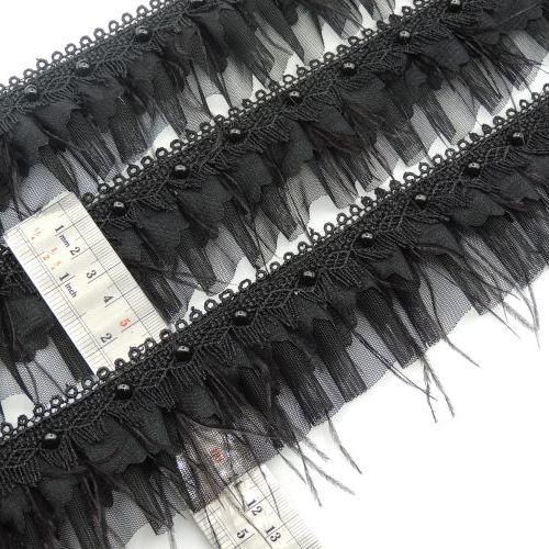 تصویر تور پلیسه پر و گیپور خورشیدی مرواریدی