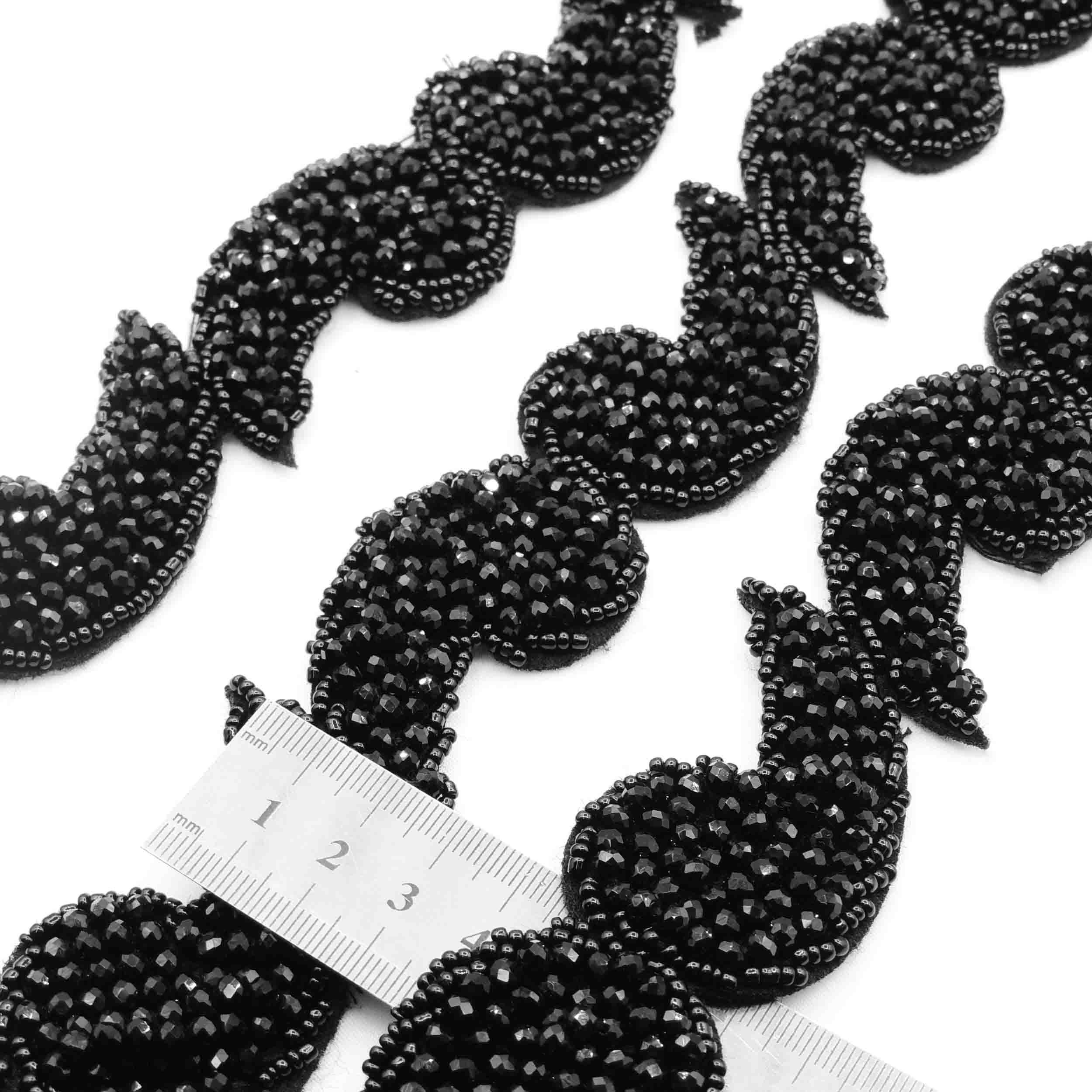 تصویر نوار منجوق دوزی کریستال جغه