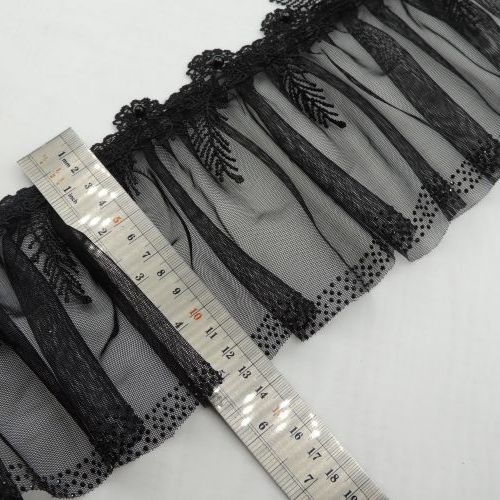 تصویر پلیسه گیپورآویز پهن تور نگینی