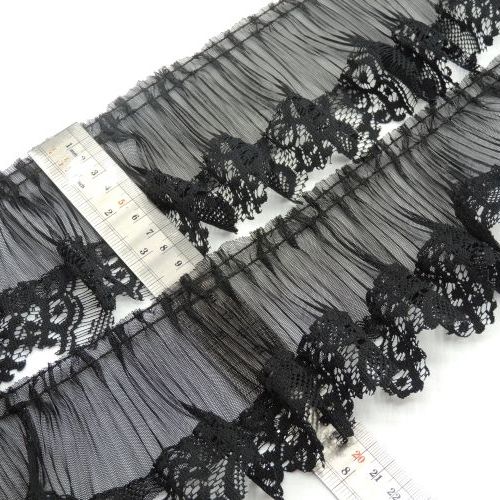 تصویر نوار پلیسه لبه دانتل هلال 10سانتی