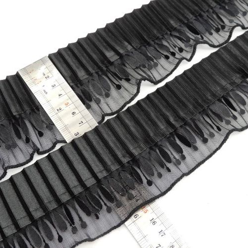 تصویر تور پلیسه ساتن مخمل آویز باریک