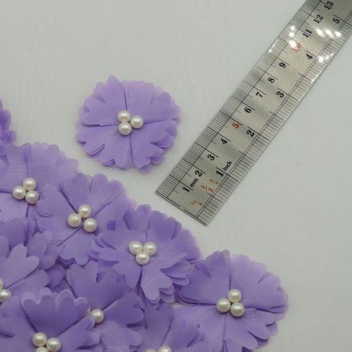 خردلی روشن گل پارچه‌ای برجسته حریری مرواریدی خرید و قیمت رنگ11