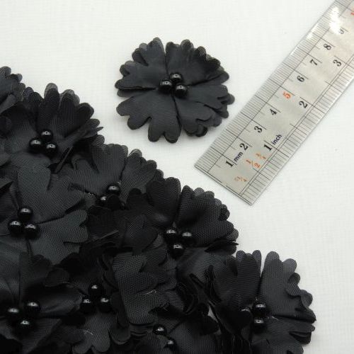 خردلی روشن گل پارچه‌ای برجسته حریری مرواریدی خرید و قیمت رنگ12