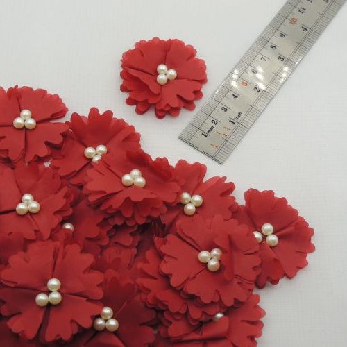 خردلی روشن گل پارچه‌ای برجسته حریری مرواریدی خرید و قیمت رنگ13