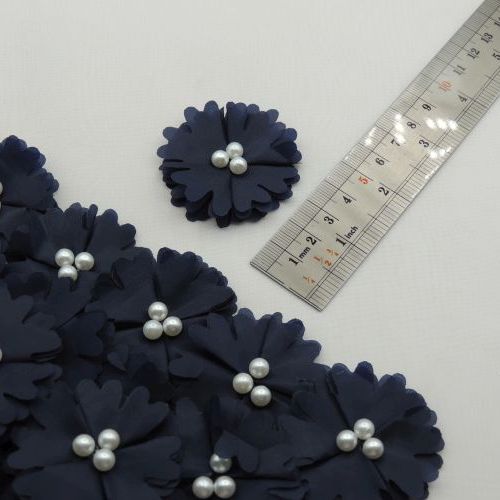 خردلی روشن گل پارچه‌ای برجسته حریری مرواریدی خرید و قیمت رنگ5