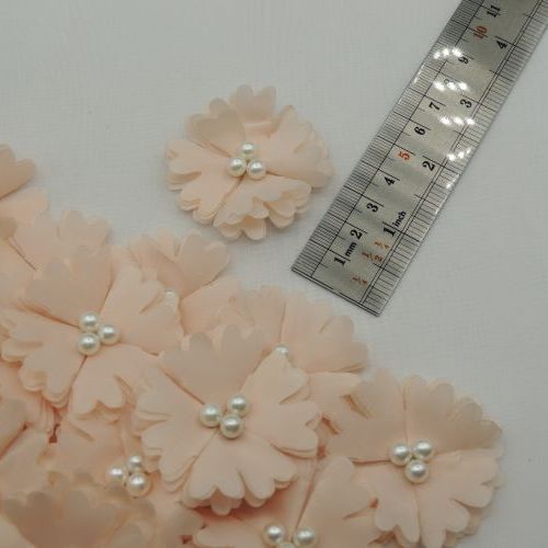 خردلی روشن گل پارچه‌ای برجسته حریری مرواریدی خرید و قیمت رنگ17