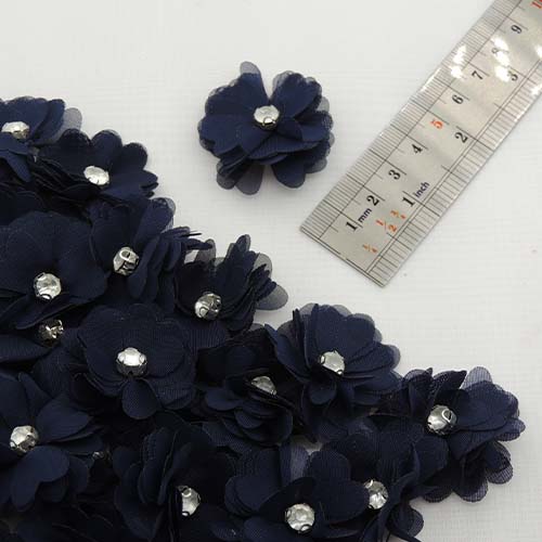 قرمز گل پارچه‌ای برجسته رز نگینی خرید و قیمت رنگ2