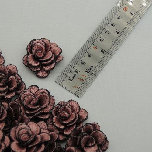 سبز آبی روشن گل پارچه‌ای برجسته رز گلدوزی خرید و قیمت رنگ9