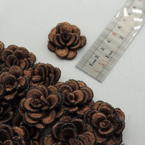 سبز آبی روشن گل پارچه‌ای برجسته رز گلدوزی خرید و قیمت رنگ5