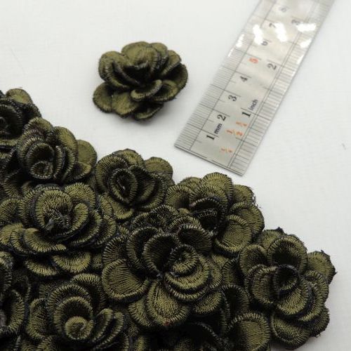 سبز آبی روشن گل پارچه‌ای برجسته رز گلدوزی خرید و قیمت رنگ6