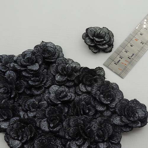 سبز آبی روشن گل پارچه‌ای برجسته رز گلدوزی خرید و قیمت رنگ2