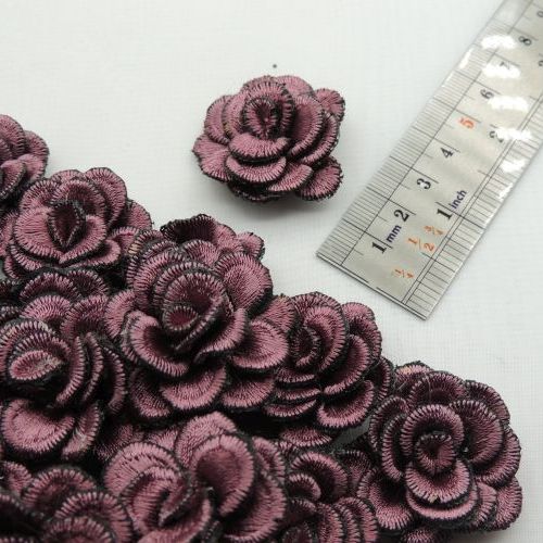 سبز آبی روشن گل پارچه‌ای برجسته رز گلدوزی خرید و قیمت رنگ7