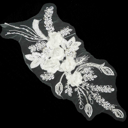 تصویر پنل گل مجلسی گندمی پولک و منجوق