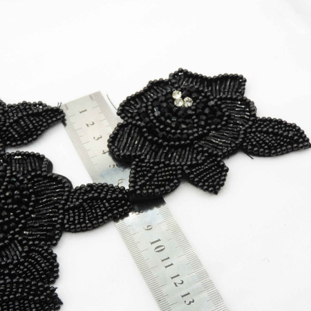 مشکی پنل گل مجلسی رز و مرواریدمنجوق خرید و قیمت