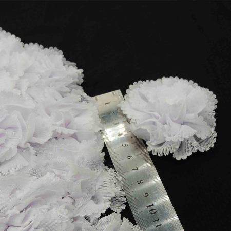 مشکی گل پارچه‌ای برجسته  توری لباس خرید و قیمت رنگ1