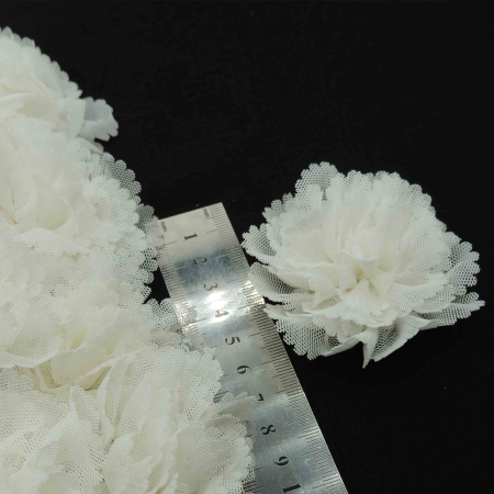 مشکی گل پارچه‌ای برجسته  توری لباس خرید و قیمت رنگ3