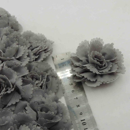 مشکی گل پارچه‌ای برجسته  توری لباس خرید و قیمت رنگ6