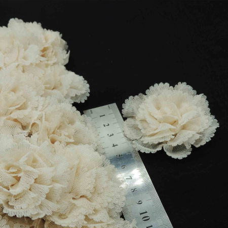 مشکی گل پارچه‌ای برجسته  توری لباس خرید و قیمت رنگ7