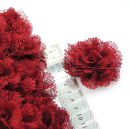 مشکی گل پارچه‌ای برجسته  توری لباس خرید و قیمت رنگ8