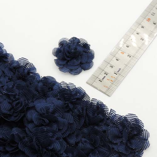 مشکی گل پارچه‌ای برجسته رز توری کوچک خرید و قیمت رنگ1