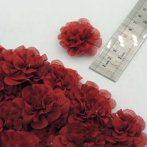 مشکی گل پارچه‌ای برجسته رز توری کوچک خرید و قیمت رنگ3