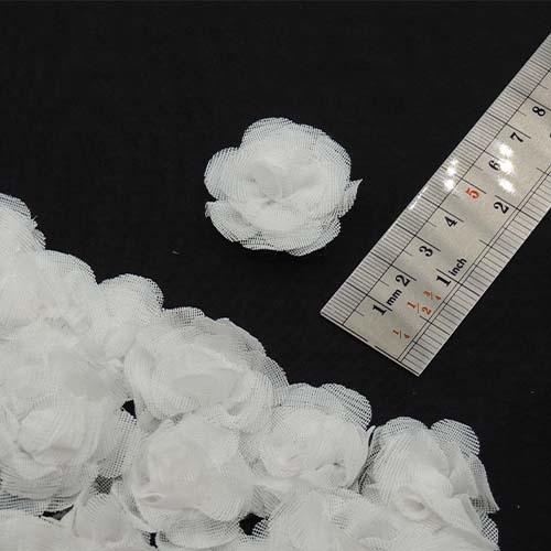 مشکی گل پارچه‌ای برجسته رز توری کوچک خرید و قیمت رنگ6