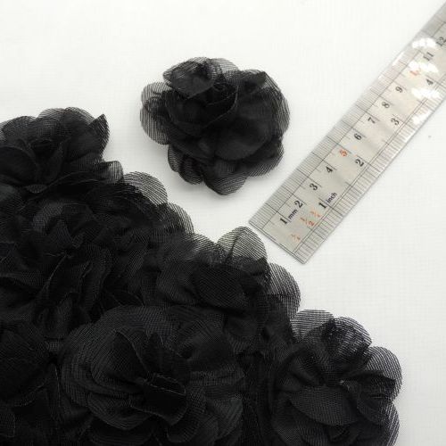 طوسی گل پارچه‌ای برجسته رز توری بزرگ خرید و قیمت رنگ5