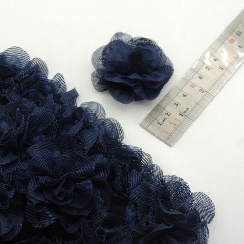 طوسی گل پارچه‌ای برجسته رز توری بزرگ خرید و قیمت رنگ7