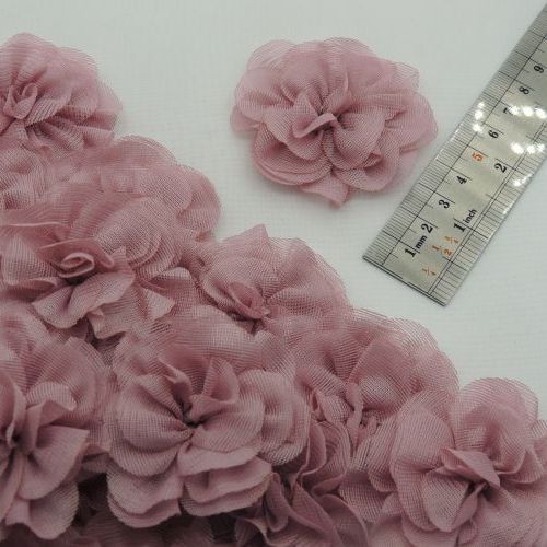 طوسی گل پارچه‌ای برجسته رز توری بزرگ خرید و قیمت رنگ8