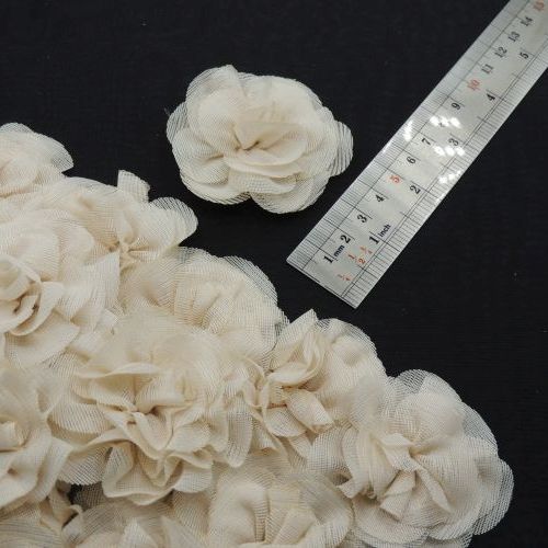 طوسی گل پارچه‌ای برجسته رز توری بزرگ خرید و قیمت رنگ9