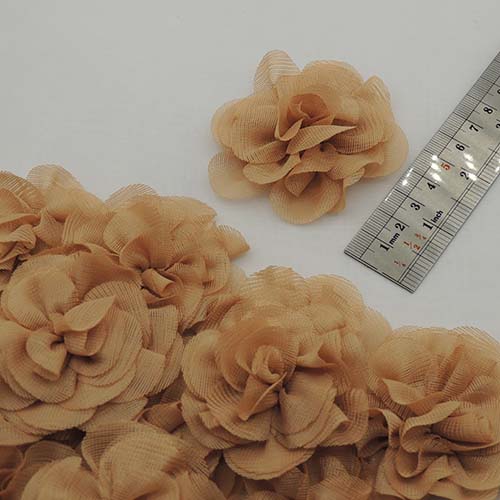 طوسی گل پارچه‌ای برجسته رز توری بزرگ خرید و قیمت رنگ2