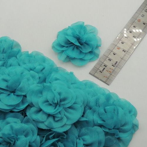 طوسی گل پارچه‌ای برجسته رز توری بزرگ خرید و قیمت رنگ10