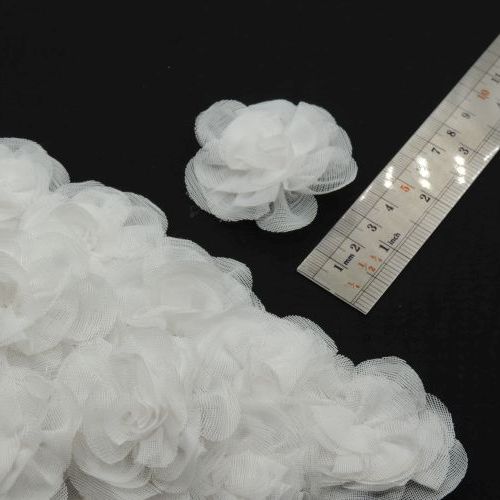 طوسی گل پارچه‌ای برجسته رز توری بزرگ خرید و قیمت رنگ12