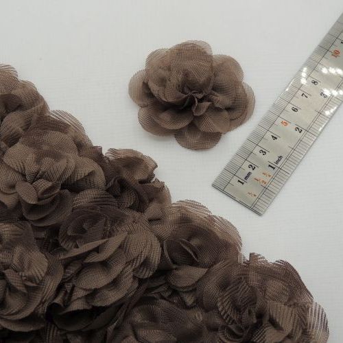 طوسی گل پارچه‌ای برجسته رز توری بزرگ خرید و قیمت رنگ14