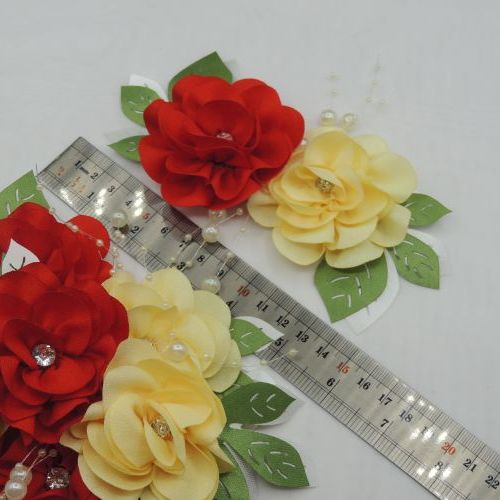 گل پارچه‌ای برجسته جفتی