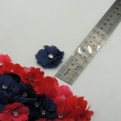 قرمز گل پارچه‌ای برجسته رز نگینی خرید و قیمت رنگ11