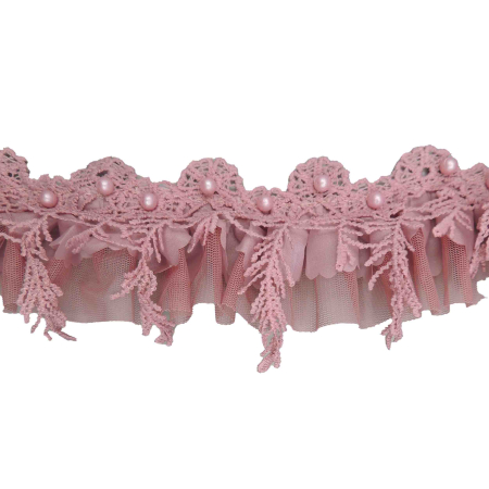 صورتی تور پلیسه گیپور آویز خرید و قیمت رنگ4