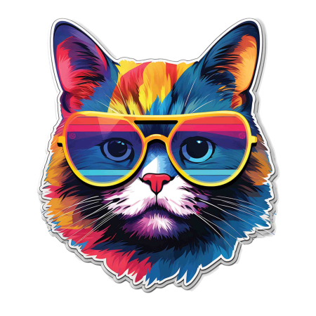 تصویر برچسب اتویی گربه عینکی