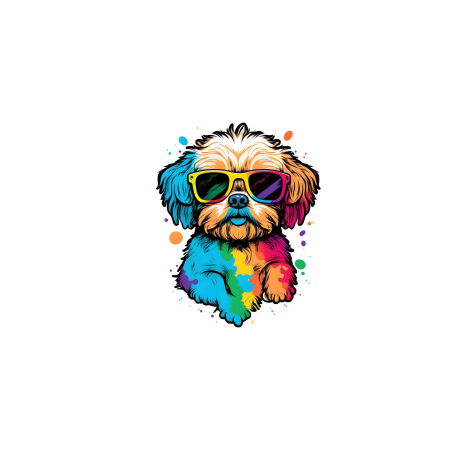 برچسب اتویی سگ رنگی