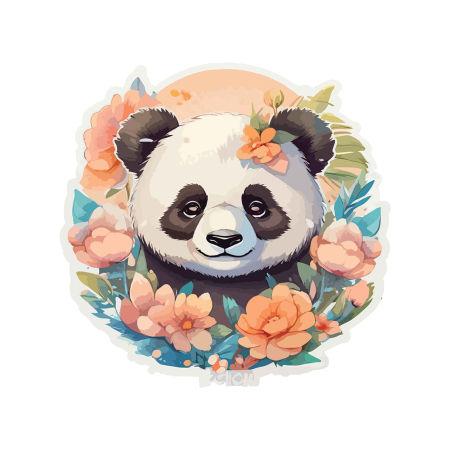 تصویر برچسب اتویی پاندا صورتی
