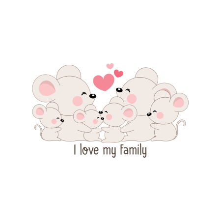 تصویر برچسب اتویی خانواده موش