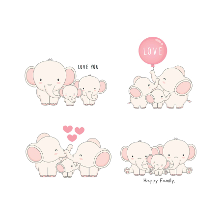 تصویر برچسب اتویی خانواده فیل