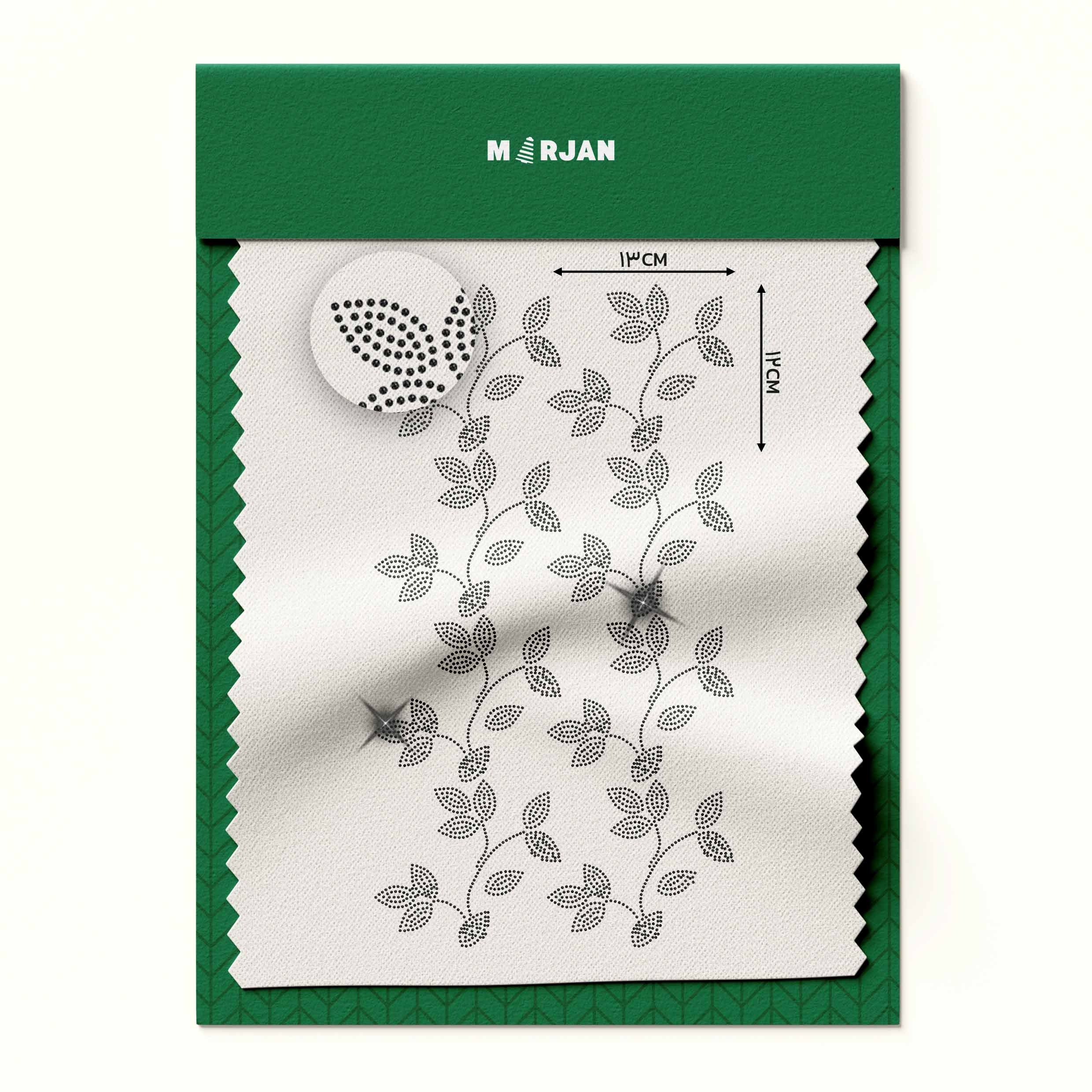 تصویر نگین حرارتی  طرح برگ مشکی