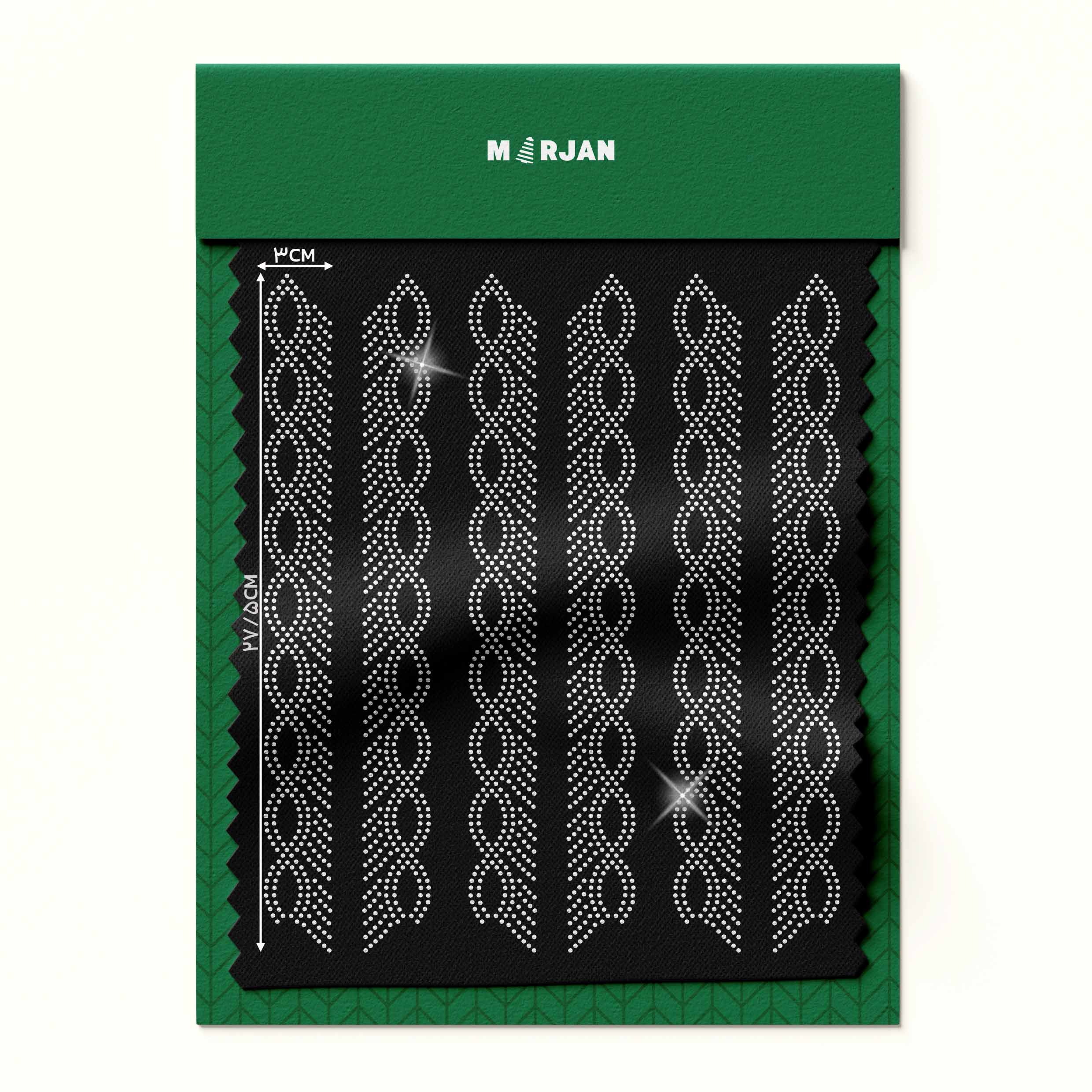 تصویر نگین حرارتی  طرح مژه نقره‌ای