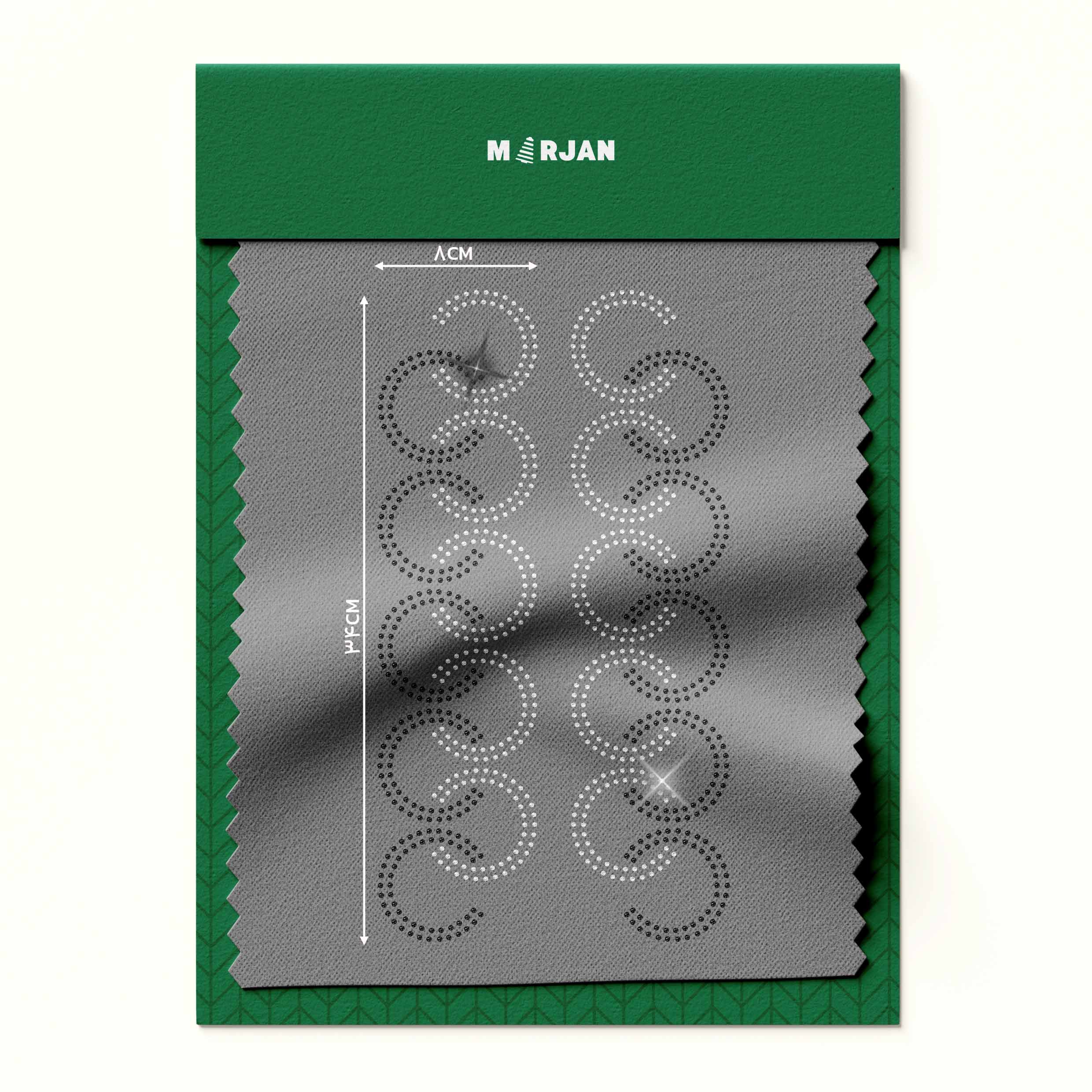 تصویر نگین حرارتی  نعل اسب مشکی نقره‌ای