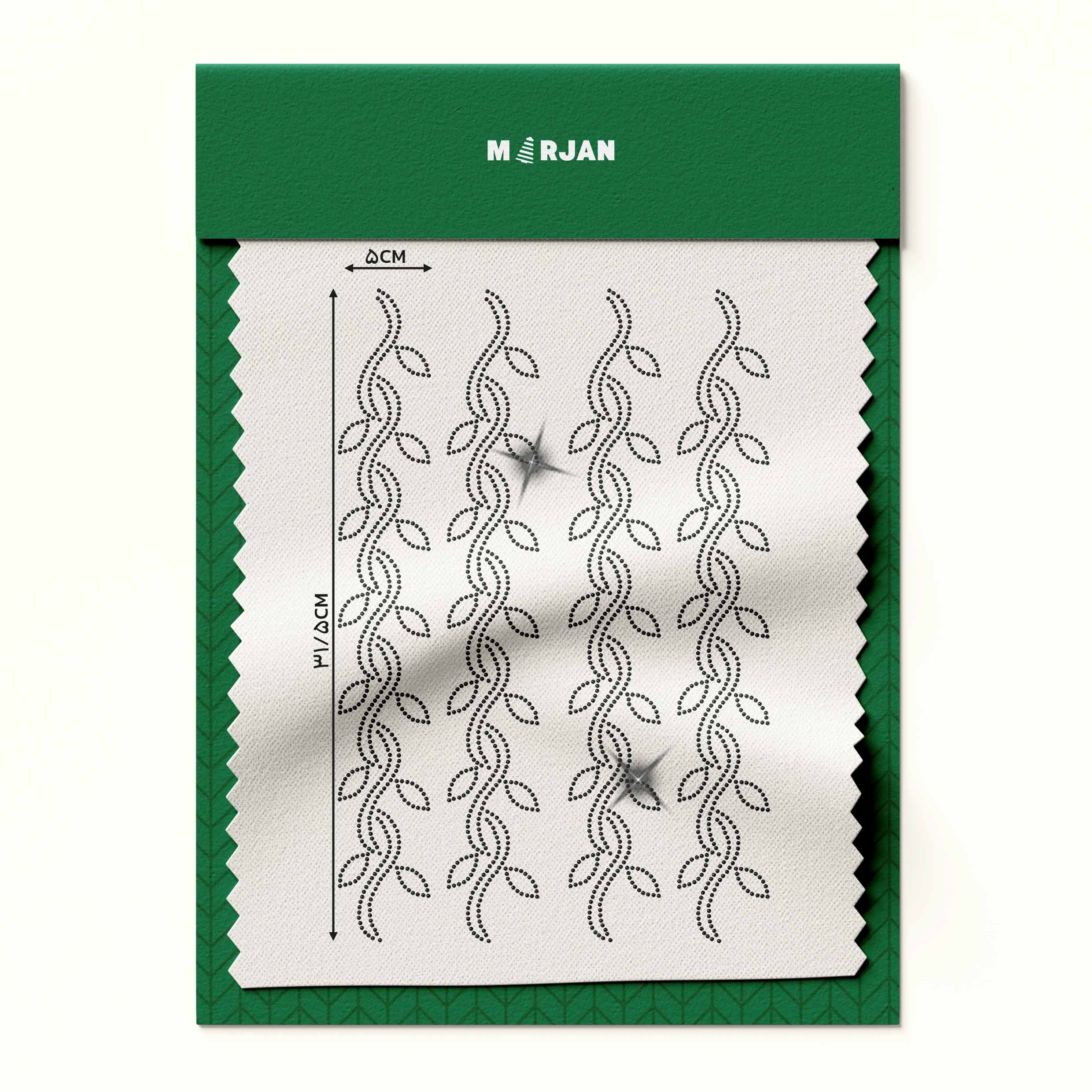 نگین حرارتی  موج و برگ مشکی