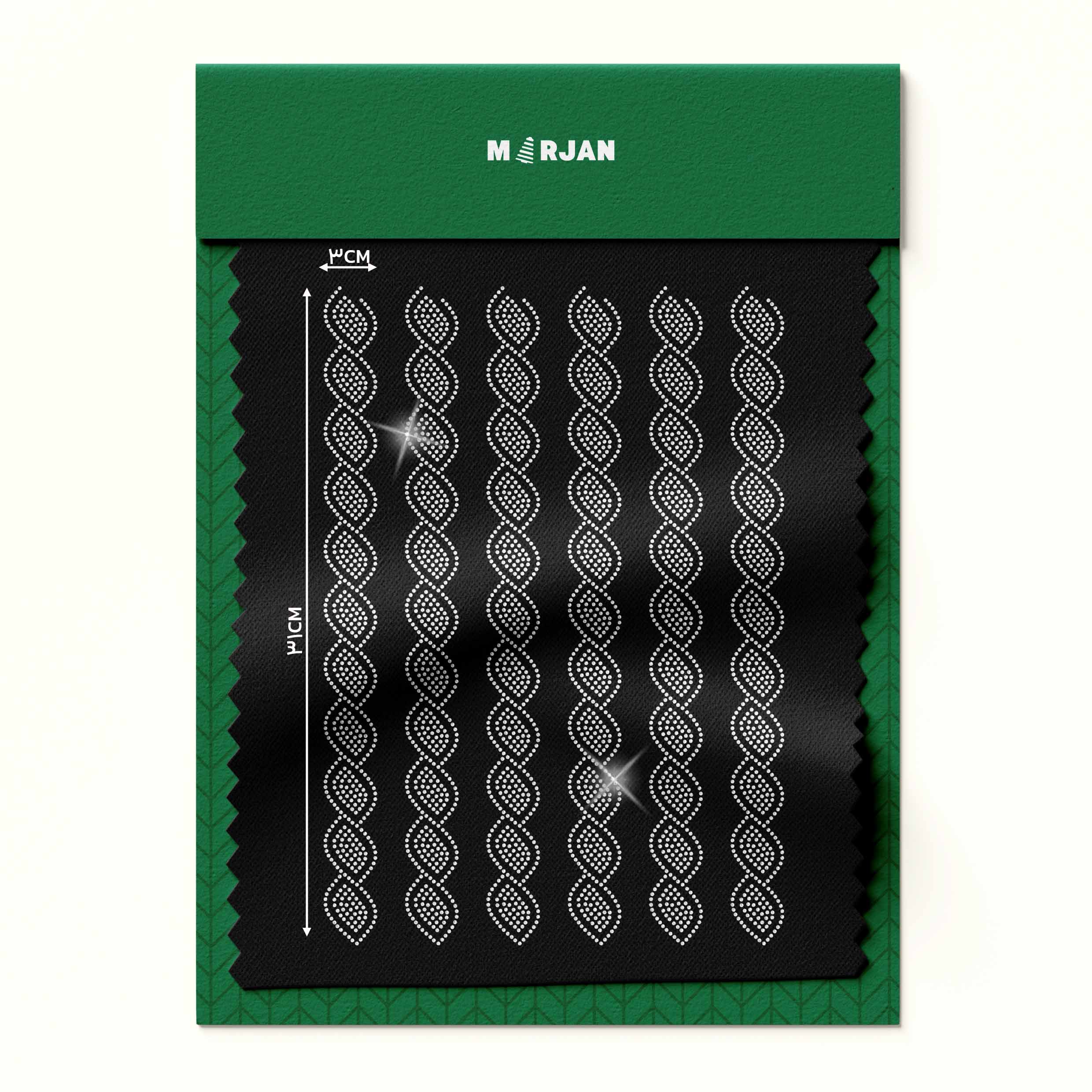 نگین حرارتی  طرح بادومی نقره‌ای