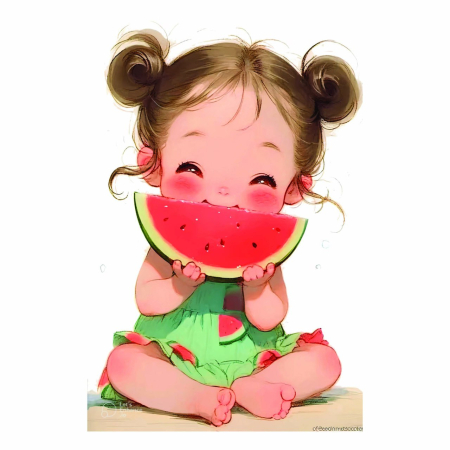 تصویر برچسب اتویی دخترو‌هندوانه1